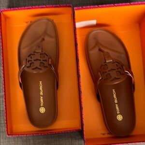 Tory Burch Brown Miller Cloud leather Sandals